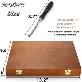 Covzoe 12 Packs Wood Chisel Set, Finely Crafted Carving Tools with Wooden Box, CR-V Steel Edge Blade with Premium Wood Handle, Professional Gouge Turning Tools for Craftsman Carpenter