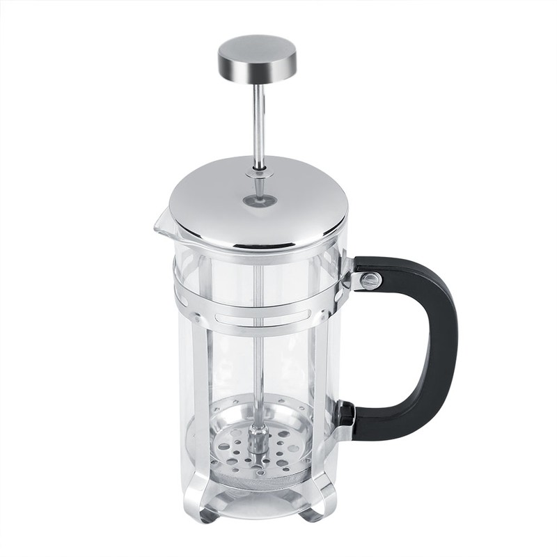 350ml Stainless Steel Glass Cafetiere French Filter Tea Coffee Pot