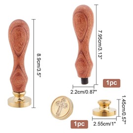 PandaHall Jesus Cross Wax Seal Stamp Vintage Retro Cross Seal Stamp for Embellishing Envelopes, Party Invitation, Wine Packaging, Gift Wrapping, Greeting Cards