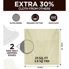 Cheese Cloths 100 Grade, 80X45 Inches- 24 Sq Feet Pure Cotton- 2.8 Sq Yard Reusable Fine Mesh Hemmed 2 Edges Muslin Cloth, Cheesecloth For Straining Cooking, Baking, Cheese Making, Sprouting, Steaming