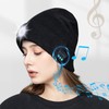 LED Beanie Hat with Headphones Wireless Black Musical Knitted Cap