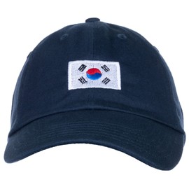 Ann Arbor T-shirt Co. South Korean Flag Hat - Country of S Korea Pride, Low Profile Baseball Dad Hat for Men Women - (Navy Blue)