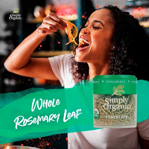 Simply Organic Whole Rosemary Leaf, Certified Organic | 0.21 oz | Pack of 6 | Rosmarinus officinalis L.