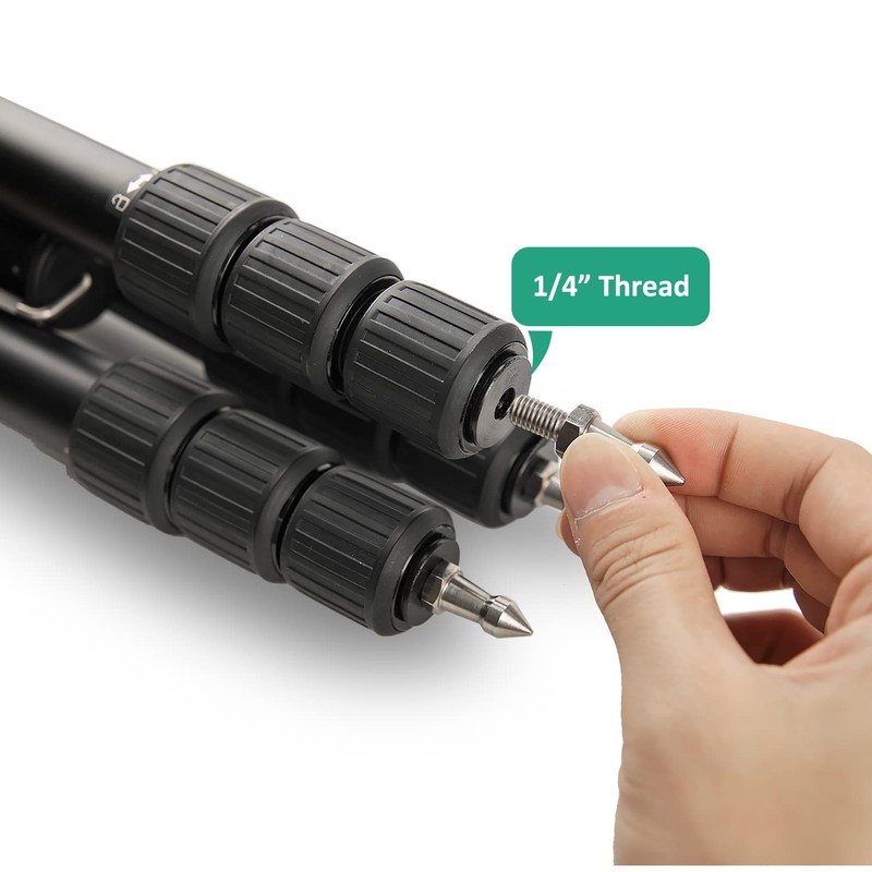 Rigych 6 Pcs Tripod Spike Feet 1/4-20 Thread Rubber Anti-Slip