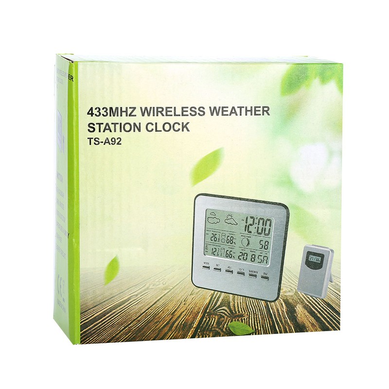 Digital Wireless Weather Station Alarm Clock Thermometer Hygrometer Outdoor Indoor