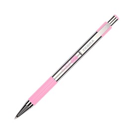 Zebra Bolígrafo Retráctil De Acero Inoxidable F-301 Punto Fino (0.7 mm) Estuche Metalizado 1 Pieza Tinta Negra Cuerpo Rosa.