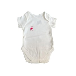 Miniblings Baby Bodysuit Shortsleeve Handmade Hand-Printed white Deer red Size 62/68 | Clothes for Toddlers | Onesie Onesuit | washable up to 60°