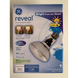 GE NEW GE Reveal Color Enhanced R30 CFL Bulbs #87427 660Lumens 15W Flood (50 Avail)