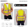 SRsafety High Visibility 9 pockets Reflective Safety Vest,Hi Vis Reflective