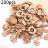 HERZNONE 200 Pieces Confetti Christmas Decoration Mini Wooden Discs for