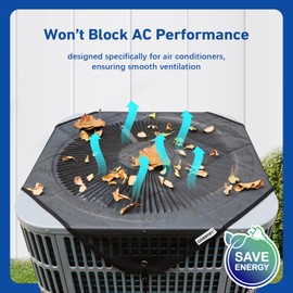COVERTIFY Central Air Conditioner Covers for Outside Units, Mesh AC Covers for Outside, Breathable Air Conditioning Condenser Cover - Top Universal Defener (Black, 28'' x 28'')