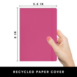 PAPERAGE Recycled Lined Journal Notebook, (Rose), 160 Pages, Medium 5.6 inches x 8 inches - 100 GSM Thick Paper, Hardcover