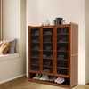 FTUREPAC 8-Tier Bamboo Shoe Storage Cabinet with Doors, 24 Pair
