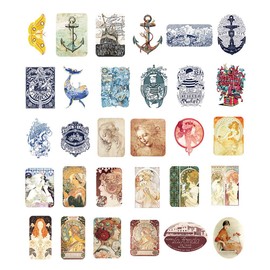 Doraking 200PCS Middle Size Vintage Theme Scrapbook Washi Stickers for Scrapbooking Diary Decoration (Retro Themed)