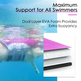 ThinkPet Dog Life Jacket, Reflective Lifesaver with Rescue Handle, Adjustable Floating Vest,High Buoyancy Aid Dog Saver Medium Purple