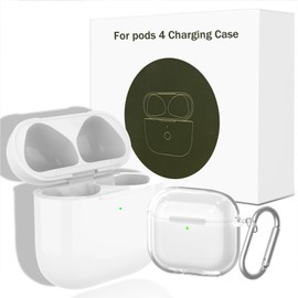 USB-C Charging Case, [2024 Newest Model] Compatible with AirPods 4, Replacement Charger for Airpods 4, Pairing Function, Transparent Case, No Earphones