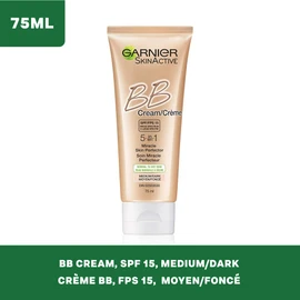 Garnier BB Cream 5-in-1 for Normal to Dry Skin with SPF 15, Medium to Dark (75mL)