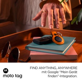 Motorola Moto Tag Smart Tracker, 1 Pack (Android 9+ Compatible, Bluetooth 5.4, IP67 Water Protection, USB-C, Ultra Wideband, Finder for Keys, Luggage and Much More), Starlight Blue