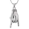 COOLSTEELANDBEYOND Punk Rock Roll, Steel Mens Womens Hand Pendant Necklace,