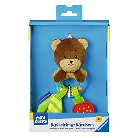 Ravensburger ministeps 4562 Rattle Ring Bear, Grasping Toy with Ring Rattle and Crinkle Sound, Baby Toy from 3 Months