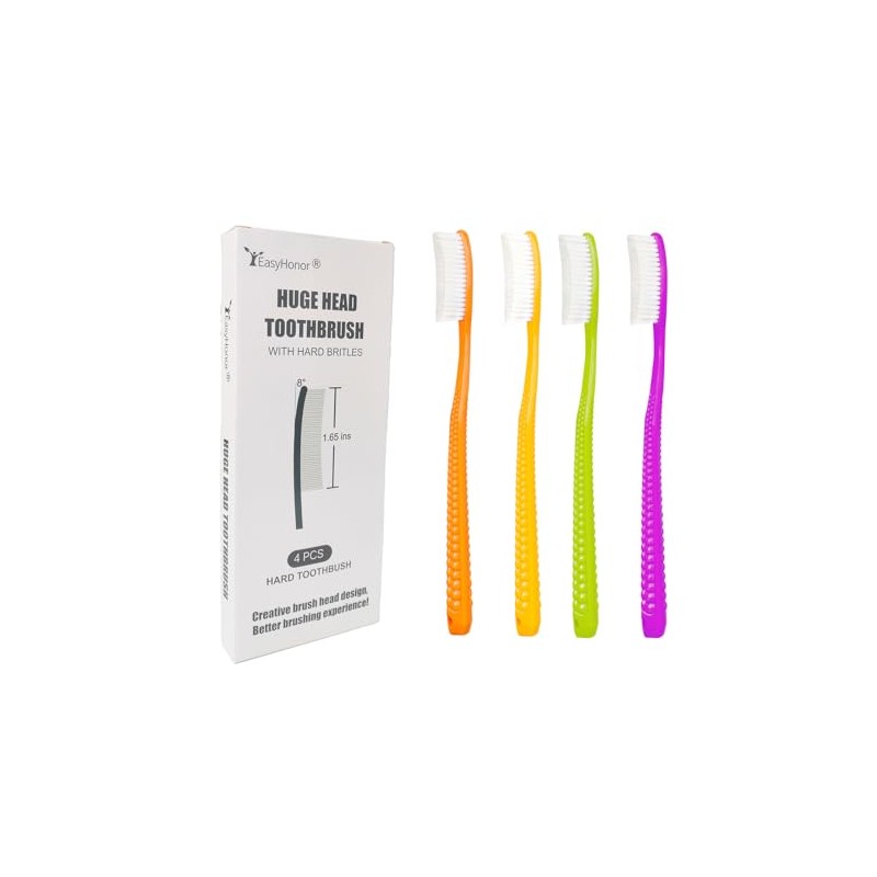 EasyHonor Cepillo de Dientes Grande, Cerdas Duras y Firmes sin