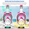 HINATAA 180°Full Face Snorkel Mask,Double Floating Ball Design Anti-Leak Free