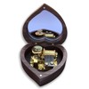 BinkeGG Walnut Wooden Heart Shape Music Box with Sankyo Musical