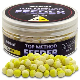 Haldorado Top Method Feeder Fishing Wafter - CARAS, Flavour: Spicy Honey, Colour: White+yellow, 6-7mm, 30g