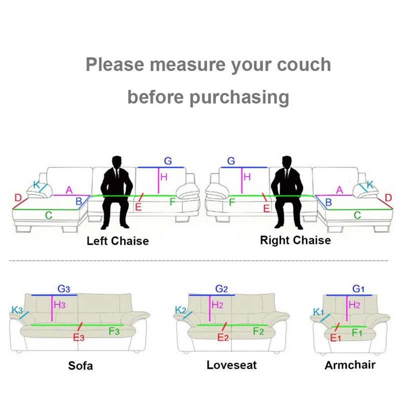 YSZBD Sofa Cover, Corner Sofa, Waterproof, L-Shape 1/2/3/4-Seater, Sofa Protector,