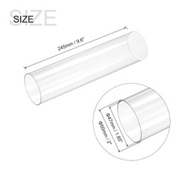 sourcing map Plastic Pipe Rigid Polycarbonate Round Tube Clear 1.85"(47mm) ID 2"(50mm) OD 9.6" (245mm) High Impact for Lighting, Models, Water Plumbing