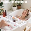 Bathtub Tray Caddy,Premium Bamboo Expandable Bath Tub Trays Table, Foldable