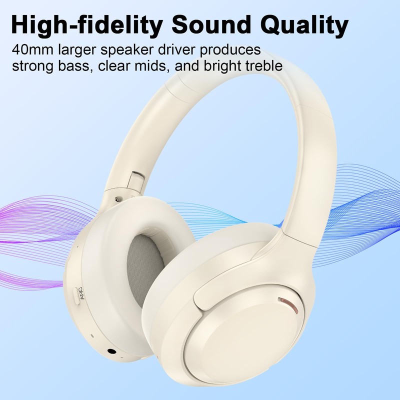 Wireless Over Ear Headphones Bluetooth Headset - Noise Canceling Reduction