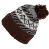 GURU SHOP Bobble Hat from Nepal, Virgin Wool Hat, Winter