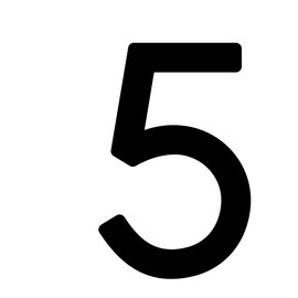 Magnetic Numbers - 6 inch Tall,For garage, House, Office, Apartment, Hotel, Restaurant, Bar, Cafe, Kitchen, Weather Resistant UV Vinyl (Number 5, BLACK)