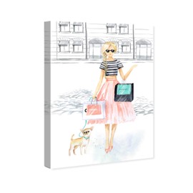The Oliver Gal Artist Co. Fashion and Glam Wall Art Canvas Prints 'Glam Girl de Paseo'