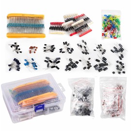 MELIFE 1400Pcs Basic Electronics Component Assortment Kit, Electrolytic Capacitor, Ceramic Capacitor, LED Diode, Common Diode, Resistor, Transistor Component for Arduino, Electronic DIY Project