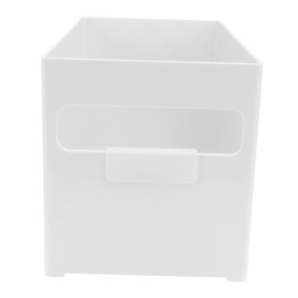 IWOWHERO 1pc Stackable Plastic Storage Box Multipurpose Organizer for Kitchen Bathroom and Desktop Durable High End Material Practical and Lightweight Sundries Container White