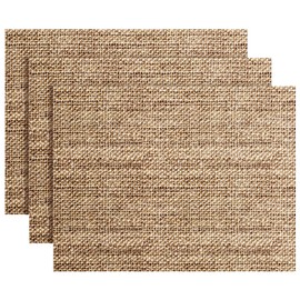 100 Pcs Disposable Burlap Printed Paper Placemats 11.02 x 13.8 Inch Rustic Brown Chargers Rectangle Disposable Placemats Farmhouse Dining Table Setting Tan Table Setting Placemat for Baby Kids Party