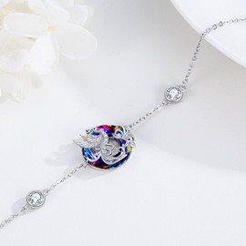 ABIGY Crystal Phoenix Bracelet 925 Sterling Silver Phoenix Jewellery Bracelets Phoenix Crystal Bracelet Birthday for Women