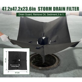 Natotela 5 Pack PET Storm Drain Filter-47.2x47.2x23.6in Oil & Sediment Guard with 4 Lifting Loops,Square Witches Hat Catch Basin Filter for Parking lot Street Construction Site Industrial Plant