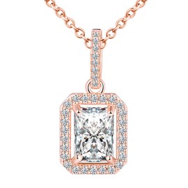 CPSLOVE Fashion Women's 925 Silver Necklace Luxury Square Cubic Zirconia Chains Pendant Elegant Gifts Sparkling Zirconia Party Jewellery Wedding Necklace, Cubic Zirconia