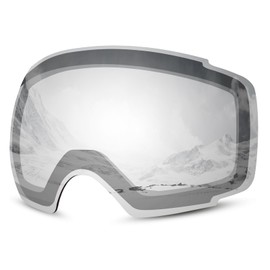 Odoland Ski Goggles, Magnetic Interchangeable Lens, Perfect UV 400 Protection, Anti-Fog, White