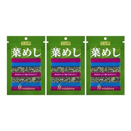 "Nameshi" Seasoning to Mix with Rice, Greens Flavor 0.6oz 3pcs Japanese Sprinkle Mishima Foods Ninjapo