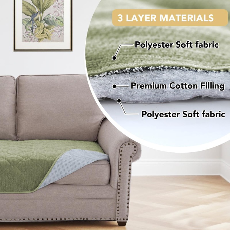 H.VERSAILTEX Couch Cover Chenille Pet Fuzzy Sofa Covers for 3