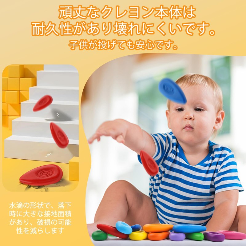 Four Candies Crayons, 12 Colors, Cute, Easy to Hold, No