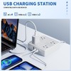 Flat Plug Power Bar with USB C, 4FT Ultra-Thin Extension