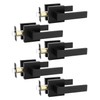 Tinewa 5 Pack Square Black Door Handles Interior, No Lock