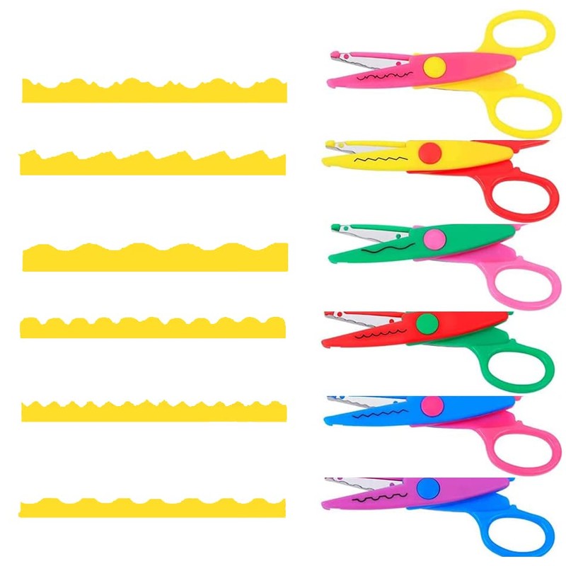 Craft Scissors Handmade Children's Scissors 6 Different Patterns Handmade Children's