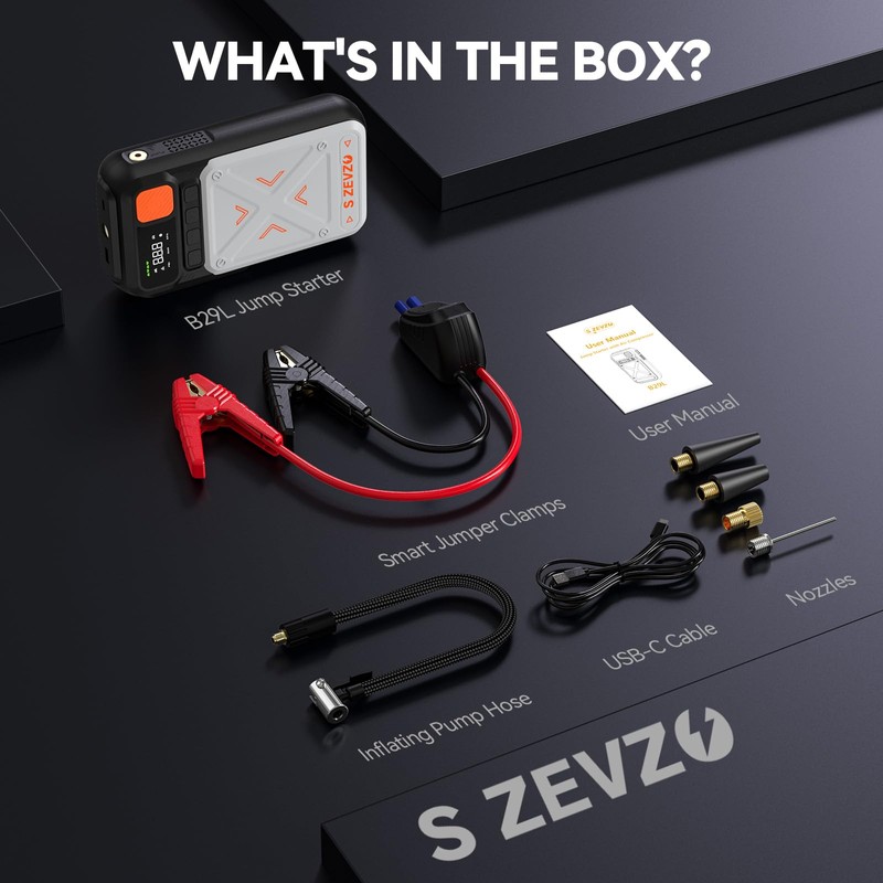 B29L 10 in 1 Car Jump Starter with Air Compressor,