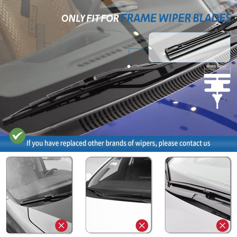 ASLAM Wiper Blade Refills 28" 8mm for Conventional Frame Windshield